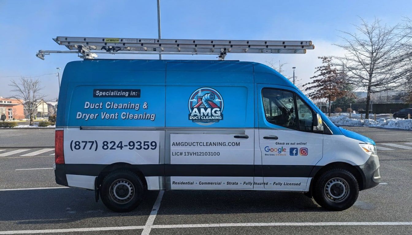 The van, carrying the NJ contractor licence 13VH12103100 and the number to call. The phone number in this photograph was updated to the published line; the rest of the frame is the original photograph.
