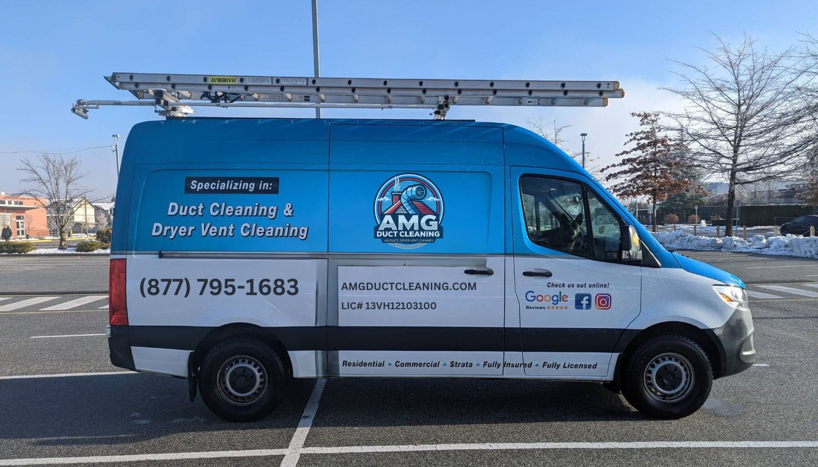 The AMG Duct Cleaning service van in New Jersey