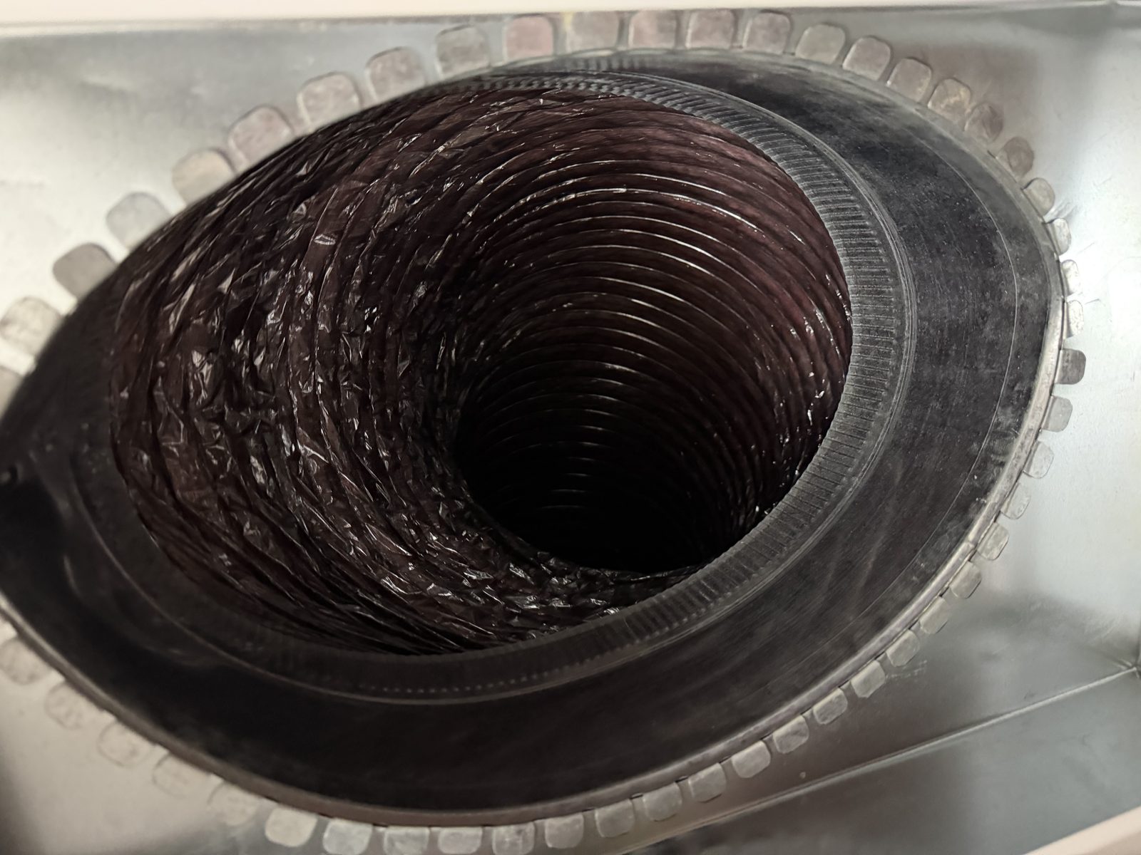 Inside the same duct after cleaning
